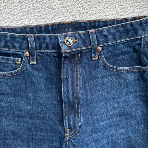 Khaite Gabbie Flare Dark Blue Denim Jeans Size 27 - Picture 2 of 3